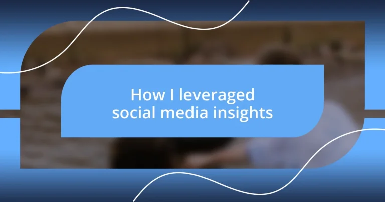 How I leveraged social media insights