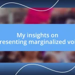 My insights on representing marginalized voices