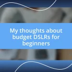 My thoughts about budget DSLRs for beginners